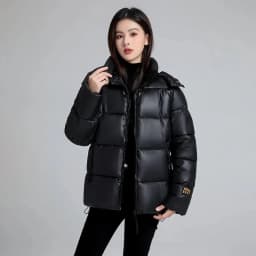 Black Short Hooded Thick Cotton Jacket For Women Winter Coat Jacket Warm Down Cotton Parkas Korean Loose Women's Parkas