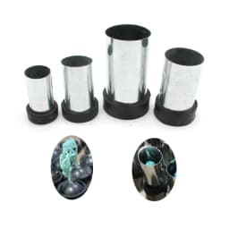 10 Pieces Aluminum Shell Casting Flask with 1 Rubber Sprue Base 20/25/30/35mm Plaster Mold Processing Tools for Jewelry Making