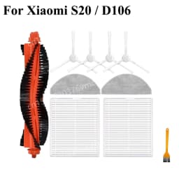 Compatible For Xiaomi Robot Vacuum S20 / D106 Parts Main Side Brush Hepa Filter Mop Cloth Dust Bag Replacement Spare Accessories