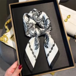 2025 New Paisley Print Small Square Scarf Soft Satin Silk-like Thin Neck Scarf Mature Style Sunscreen Headscarf For Women