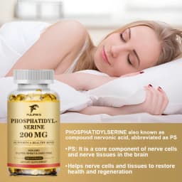 Phosphatidylserine 200mg Capsules, Support Memory Concentration Cognitive Function, Relieve Mental Stress & Nourish Brain Health