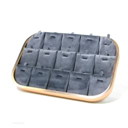 Pink Beige Gray Premium Metal Edge Inside Velvet Jewelry Tray Necklaces Rings Pendants Bracelets Storage and Display Tray