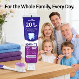 Teeth Whitening Purple Toothpaste, 20% Hydroxyapatite, Contains Menthol, Deep Cleaning for Brighter Teeth, Fresh Breath & Gum Health, Basic Oral Care, Suitable for Everyone, An Essential Travel Item, It Is the Ideal Gift for Men and Women