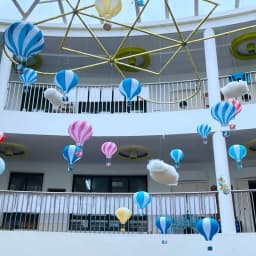 1pc Ceremony Holiday Party Folding Paper Lantern Hot Air Balloon Shape 30/40cm Pink Blue For Kids Baptism Birthday Wedding Decor