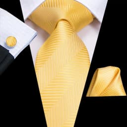 Hi-Tie Champagne Gold Striped Paisley Solid Men Silk Wedding Tie Fashion Design Necktie For Men Hanky Cufflink Business Party