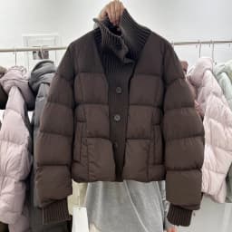 Winter Knitted Splicing Cotton Jacket For Women Korean Fashion Single Breasted Thicken Coat Casual Simple Female Warm Overcoat
