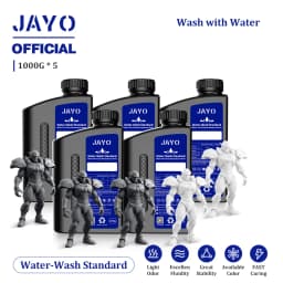 JAYO Water Washable 3D Resin 5pcs/set 3D Printer Resin 405nm UV Standard Rapid Photopolymer Resin for LCD/DLP/SLA 3D Printer
