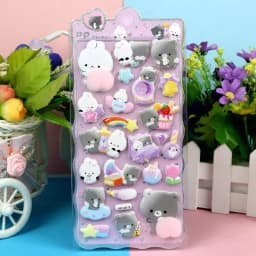 1 Sheet 3D Cute Animal Butt Stickers, Stress Relief Puffy Squishy Sticker for DIY Scrapbook Guitar Phone Case Laptop Decal