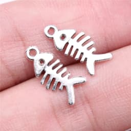 20pcs Fish Bone Charms For Jewelry Making Antique Bronze Silver Color Pendants DIY Crafts Making Findings Handmade Jewelry