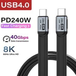 PD240W USB 5.0 Type C to Type C Cable 80Gbps ThunderBolt 5 USB-C Data Cord 16K@60Hz USB C Cable for iPhone 17 Pro Max MacBook