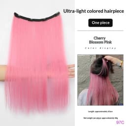 Synthetic Colored Highlighting Clip-in Hair Extensions Long Straight Ear-hanging Dyeing Wig Piece Color Thin Seamless Fake Hair