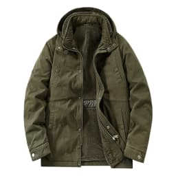 Pure Cotton Multi Pocket Workwear Windbreaker Men Mid Length Loose Jacket Middle Elderly Spring Autumn Outdoor Wind Resistant