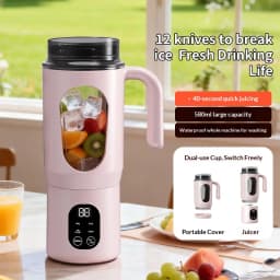 New Portable Juice Maker Blender for Shakes Smoothie 580ML Durable Juicer Steel Blades 2 in 1 Blender Bottle Smoothie Extractor