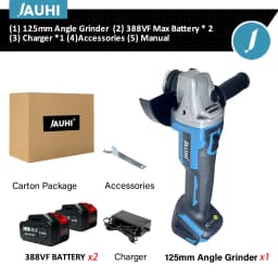 JAUHI 125mm M14 Brushless Wireless Electric Angle Grinder Rechargeable 4 Speed Grinding Cutting Machine For Makita 18V Battery