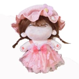 For 20CM Cotton Doll Clothes Cap Headdress Multicolor Miniature Dress Suit Doll Accessories Cosplay Doll Headwear Dress Set