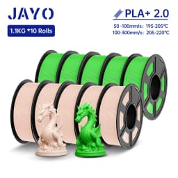 JAYO 3D Filament PLA + 2.0 10 Rolls Upgrade PLA plus 3D Printer Filament Neatly 3D Printing Material For FDM Multicolor