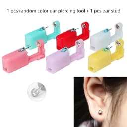 1Pc Tool Disposable Sterile Ear Piercing Kit, Cartilage Tragus Helix Piercing Gun No Pain Piercer Tool Machine Set Stud Jewelry