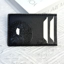 Personalized Leather ID Card Holder with Superhero Mask Design Great Gift Option Travel Wallet ID Card Holder