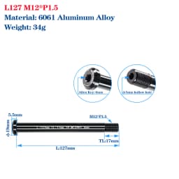 Thru Axle Skewers For MTB Road Bike Frame Fork High Strength M12/M15 Shaft Skewers For 100/110/142/148 Frame Fork Thru Axle Hub