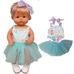 16" Nenuco Doll Hooded Fur Bathrobe Ropa Y Su Hermanita 40 Cm Reborn Baby Doll Toy Clothes