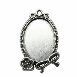 10pcs 18x25mm Inner Size Antique Silver Plated 31 Styles Cameo Cabochon Base Setting Charms Pendant Necklace Findings