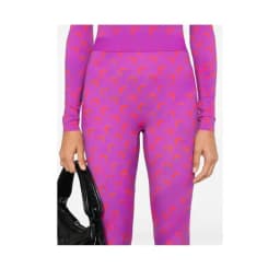 Tummy Control Leggings High Waisted Women Solid Color Stretchy Moon Print Ice Silk Retro Versatile Pants