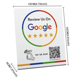NFC Stand 215 Programmable QR Code TAP Google Review Acrylic Stickers Card NFC Station Table 13.56Mhz Waterproof NFC Review Card