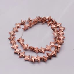 10mm 20pcs Natural Stone Beads Fou Star Shape Hematite Beads Plating Golden Loose Beads For Jewelry Making DIY Bracelet