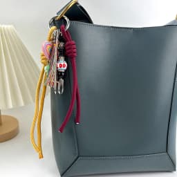 2024 New Woven Rope Keychain Bag Decoration Hanging Keychain Korean Style Acrylic Bead Heart Tassel Phone Case Bag Charms Y2k