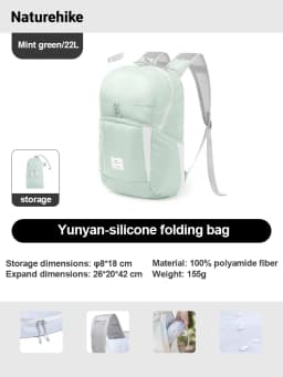 Naturehike Backpack 22L Ultralight Outdoor Waterproof Folding Backpack for Men Women Camping Hiking Shoulder Bag High Capacity