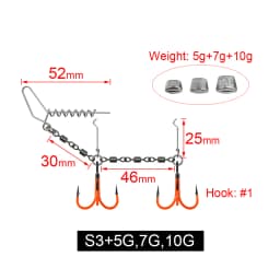 Spinpoler Pike Fishing Stinger Rig UV Painted Hook #1/0 #2/0 Speed Link Rolling Swivel For Rubber Soft Lure Swimbait Accessories