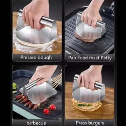 1pc Stainless Steel Hamburg Meat Press Professional Square Press Non-Stick Patty Press Easy Clean for Meats Kitchen Accessories