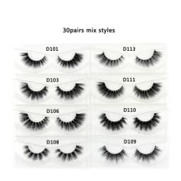30 Pairs/Pack Eyelashes 3D Mink Lashes With Tray No Box Hand Made Full Strip Lashes Mink False Eyelashes Makeup eyelashes Fluffy
