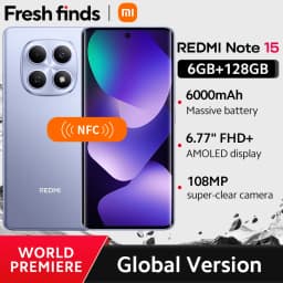 【World Premiere】Global Version Xiaomi Redmi Note 15 MTK Helio G100-Ultra Smartphone 6.77" AMOLED display 108MP camera 6000mAh