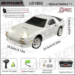 Skymaker AE86 Model LD1801 RX-7 FC LD1802 1:18 RC Drift Car 1/18 2.4G Remote Control ESP Gyroscope LED Mini RC Racing Car Toys