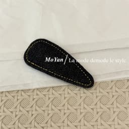 Retro simple denim blue high-end new hairpin broken hair hairpin bangs BB clip temperament versatile side clip