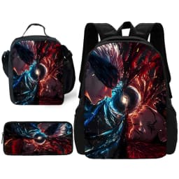 Anime J-JujutsuS K-KaisenS Child School Backpack with Lunch Bags ,Pencil Bags ,School Bags for Boys Girls Best Gift