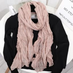 Solid Color 180*90cm Cotton Linen Scarf Retro Autumn Winter New Warm Silk Pleated Retro Thin Long Strip Shawl Men and Women's