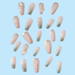 24pcs Press on Nails False Nail Butterfly Resin Ballerina Nails Artificial Nail Tips Manicure Tool Nail Tips Wearable Fake Nails
