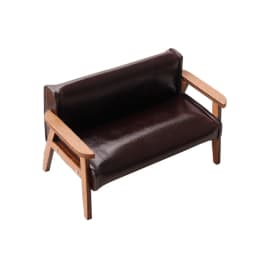 1:12 Dollhouse Miniature Sofa Leather Sofa Single/Double Chair Furniture Model Living Room Decor Toy Doll House Accessories