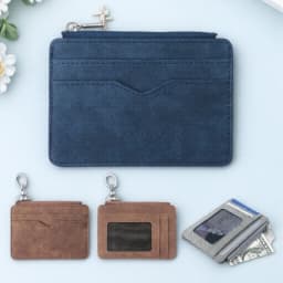 Mini Travel PU Leather Card Holder Wallet Lizard Pattern ID Window Case for Men Women Compact Wallet Organizer