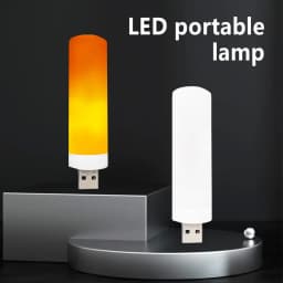 USB LED Atmosphere Light Dynamic Flame Effect Candle Lights For Power Bank Camping Lighting Cigarette Lighter Effect Light