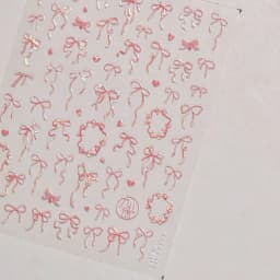 1pcs 5D Diamond Japanese White Lace Bow Nail Art Stickers Pearl Rhinestones Nail Decoration Adhesive Decals Slider DIY Accessory