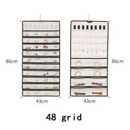 Large Earrings Organizer 80 Pockets Display Holder Hanging Necklace Ring Bracelet Wall Jewelry Storage Bag Collections Showcase