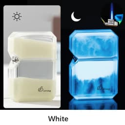 Luminous quicksand fluorescent gas lighter windproof creative transparent shell cigarette accessories give boyfriend trendy gift