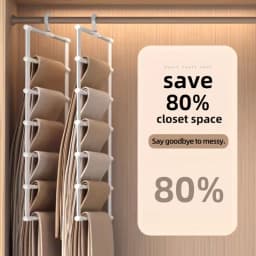 Multi Functional Pants Rack, Cloud Ladder Hanging, Folding Pants Rack, Stainless Steel Pants Clip, Multi-Layer Seamless Storage