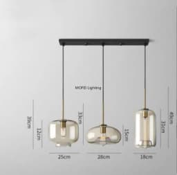 Art Industrial Retro E27 Glass Pendant Light Nordic Loft Chandelier Kitchen Restaurant Minimalist Hanging Lamp Suspension LED