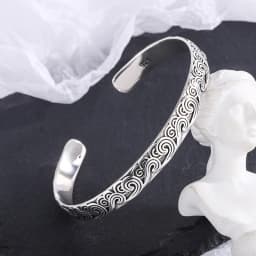 New Arrival Retro Wave Bracelets 925 Sterling Silver Jewelry Fashion Spray Personality Sweet Cloud Opening Bangles SL105