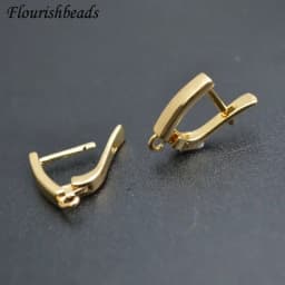 Nickle Free Anti-rust Real Gold Plating Metal Earring Hooks Women Jewelry Making Components 30pieces