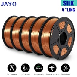 JAYO Filament PLA Plus Silk 5 Rolls 3D Printer Filament 1.75mm 1kg No Bubble 3D Printer Materials for FDM 3D Printing Materials